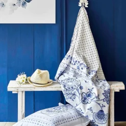 Karaca Bettüberwürfe Set-Home Amar Blau 100% Baumwolle Double Pique Set Grün01