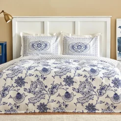 Karaca Bettwäsche-Home Amar Blau Einzel Bettbezug Set Blau01