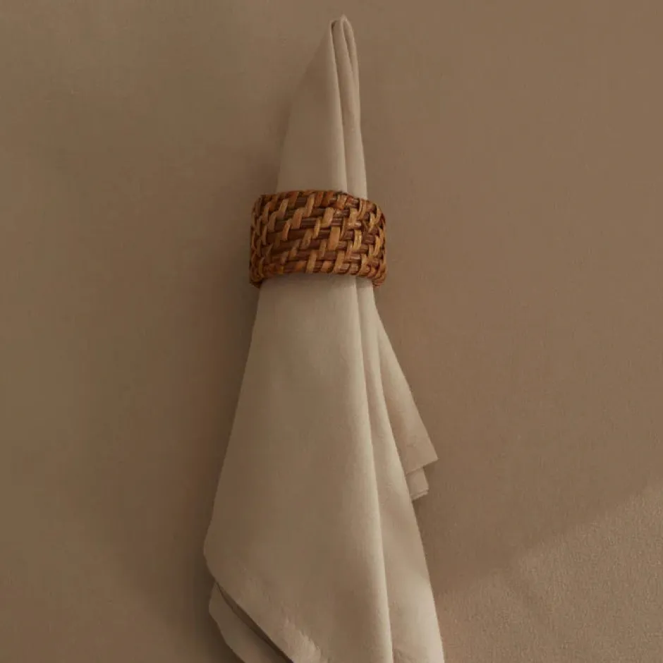 Karaca Serviette & Serviettenhalter-Home Belle Pflegeleichte 2er Set Stoffservietten Beige Bej