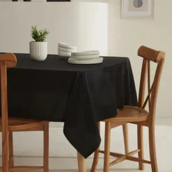 Karaca Tischdecken-Home Belle Pflegeleichte Tischdecke Schwarz 140x200 cm Siyah