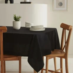 Karaca Tischdecken-Home Belle Pflegeleichte Tischdecke Schwarz 140x200 cm Siyah