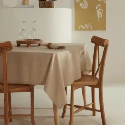 Karaca Tischdecken-Home Belle Saum Tischdecke Beige Bej
