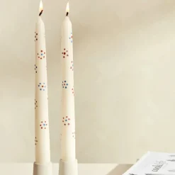 Karaca Kerzen-Home Blume Kerzenleuchter Kerze weich, 2 teilig Multıfarben