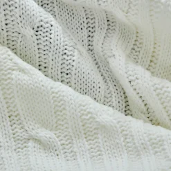 Karaca Decken-Home Bone Farbe Cable Knit Throw Öko-Tex Zertifiziert Knochen