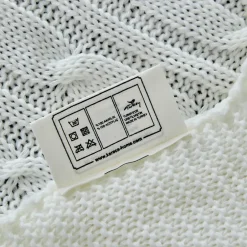 Karaca Decken-Home Bone Farbe Cable Knit Throw Öko-Tex Zertifiziert Knochen