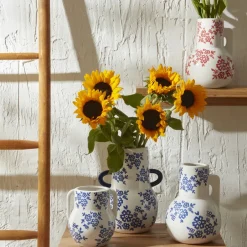 Karaca Vasen-Home Cannes Vase Blau Weiß 20,8 x 17,4 x 26,8 cm