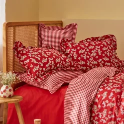 Karaca Bettwäsche-Home Carlo Doppel Bettwäscheset 100% Baumwolle Rot 200x220 Cm