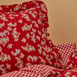 Karaca Bettwäsche-Home Carlo Doppel Bettwäscheset 100% Baumwolle Rot 200x220 Cm