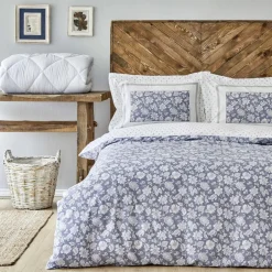 Karaca Bettwäsche-Home Celerina Blau 100% Baumwolle Einzel Bettbezug Set Blau01