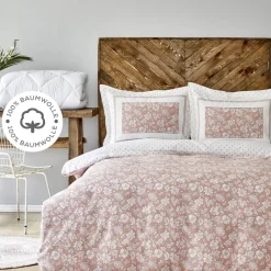 Karaca Bettwäsche-Home Celerina Doppel Bettwäscheset 100% Baumwolle Rosa 200x220 Cm Rosa01