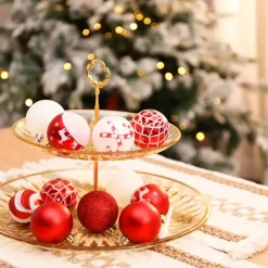 Karaca Deko-Objekte-Home Christmas Spaß Rot Stern Kopf Baumschmuck Set, 19 Teilig Rot02