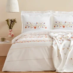 Karaca Bettwäsche-Home Clarice 100% Baumwolle Doppelbett Duvet-Pike Set Multicolor Multıfarben