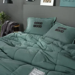 Karaca Kopfkissen & Bettdecken-Home Cotton Comfort Einzeln, Ölfarbig Grün01