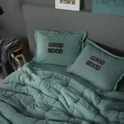 Karaca Kopfkissen & Bettdecken-Home Cotton Comfort Einzeln, Ölfarbig Grün01