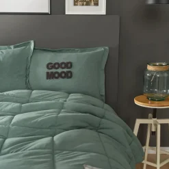 Karaca Kopfkissen & Bettdecken-Home Cotton Comfort Einzeln, Ölfarbig Grün01