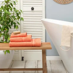 Karaca Handtücher-Home Daily Soft Badetuch, 100% Baumwolle, Fliese Terrakotta01