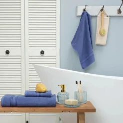 Karaca Handtücher-Home Daily Soft Indigo 100% Baumwolle Handtuch 30x50 cm Indıgo