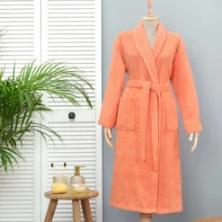 Karaca Bademantel-Home Daily Soft Lachs 100% Baumwolle Damen Bademantel S/M Somon