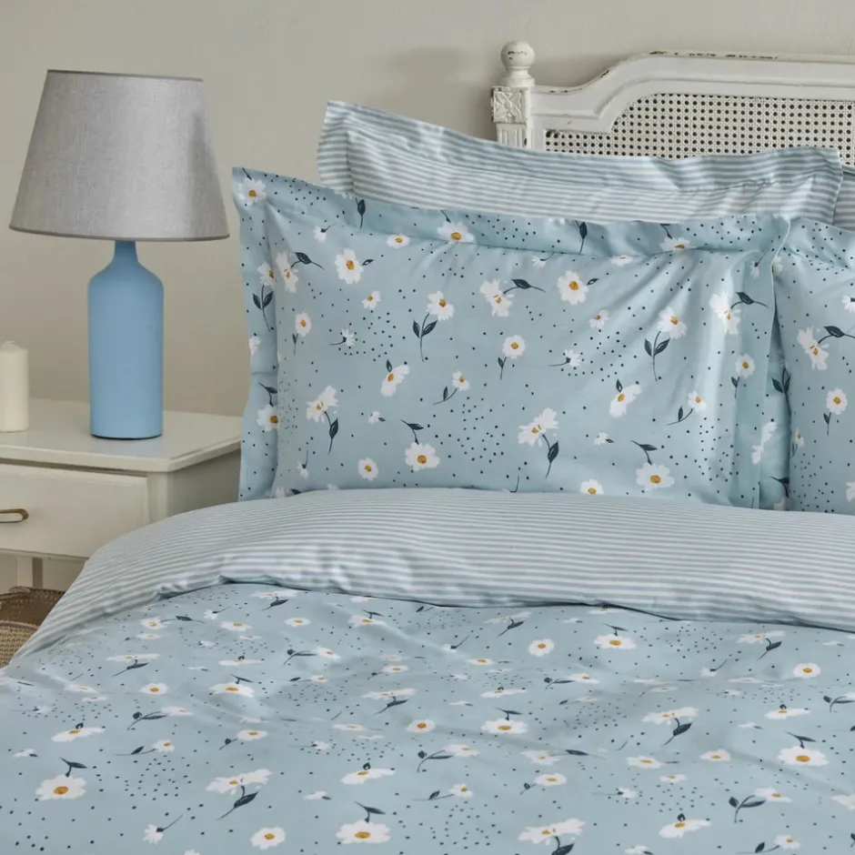 Karaca Bettwäsche-Home Daisy 100% Baumwolle Einzeln Bettbezug Set, Mint Mınze