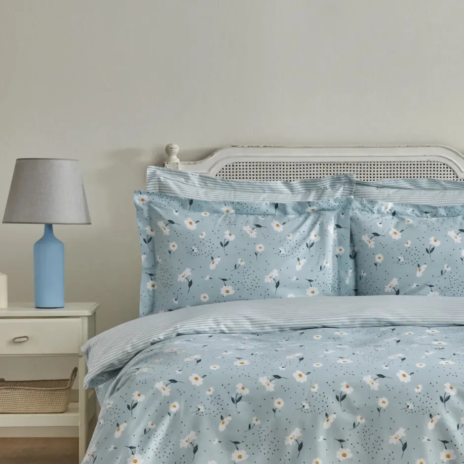 Karaca Bettwäsche-Home Daisy 100% Baumwolle Einzeln Bettbezug Set, Mint Mınze