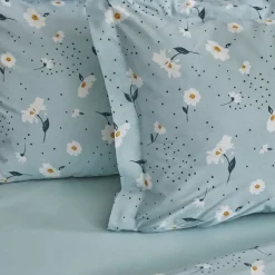 Karaca Bettwäsche-Home Daisy 100% Baumwolle Einzeln Bettbezug Set, Mint Mınze