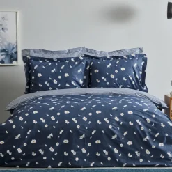 Karaca Bettwäsche-Home Daisy 100% Baumwolle Einzel Bettbezug Set Indigo Indıgo
