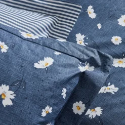 Karaca Bettwäsche-Home Daisy 100% Baumwolle Einzel Bettbezug Set Indigo Indıgo