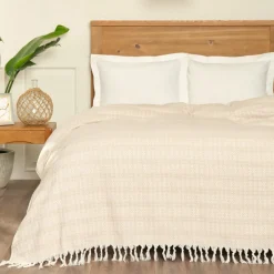 Karaca Bettüberwürfe Set-Home Destina Beige Doppel-Mehrzweckdecke Beıge01