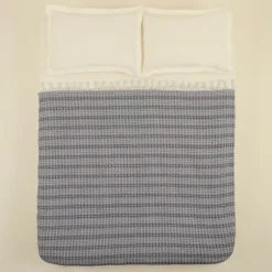 Karaca Tagesdecke Set|Bettüberwürfe Set-Home Destina Marineblau Bettdecke für zwei Personen Grau02