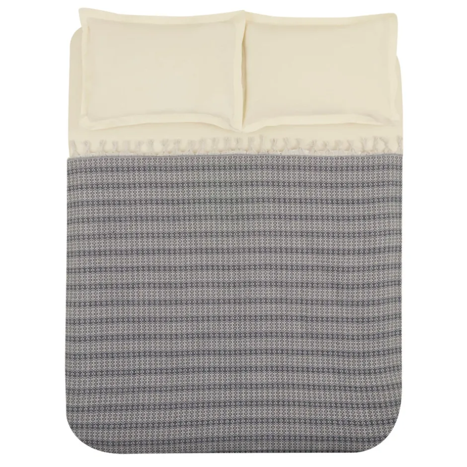 Karaca Tagesdecke Set|Bettüberwürfe Set-Home Destina Marineblau Bettdecke für zwei Personen Grau02