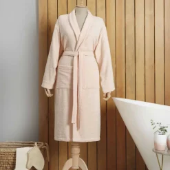 Karaca Bademantel-Home Dielle Puder Recycle Damen Bademantel S/M Pudra