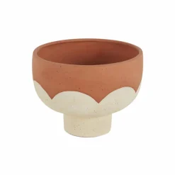 Karaca Vasen-Home Einfacher Dekorativer Blumentopf, 20x15 cm Braun Weıß