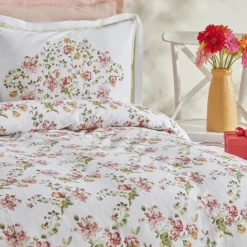 Karaca Tagesdecke Set-Home Emilie 100% Baumwolle Doppelbettdecken-Set - Rosa Pembe