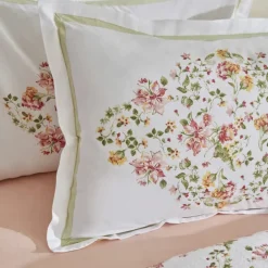 Karaca Tagesdecke Set-Home Emilie 100% Baumwolle Doppelbettdecken-Set - Rosa Pembe
