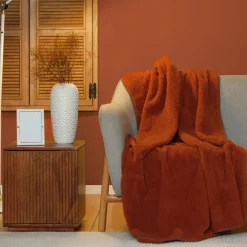 Karaca Decken-Home Faye Terracotta Wurfdecke 115x160 cm Terra Cota
