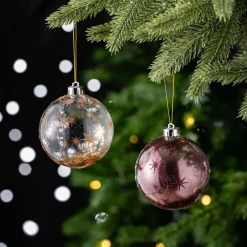 Karaca Deko-Objekte-Home Glitzerkugel Christbaumschmuck, 4er Set, 8 cm Multıfarben