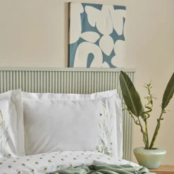 Karaca Bettwäsche-Home Herbal 100% Baumwolle Doppelbett Bettwäsche Set Weiß Weıß01