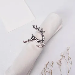 Karaca Serviette & Serviettenhalter-Home Hirsch Silber 2 Teilig Serviettenring Sılber