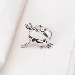 Karaca Serviette & Serviettenhalter-Home Hirsch Silber 2 Teilig Serviettenring Sılber