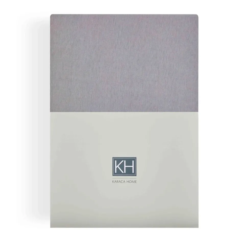 Karaca Bettlaken-Home Jersey Fitted Bettlaken Grau Einzel (90x200 cm) Grau02