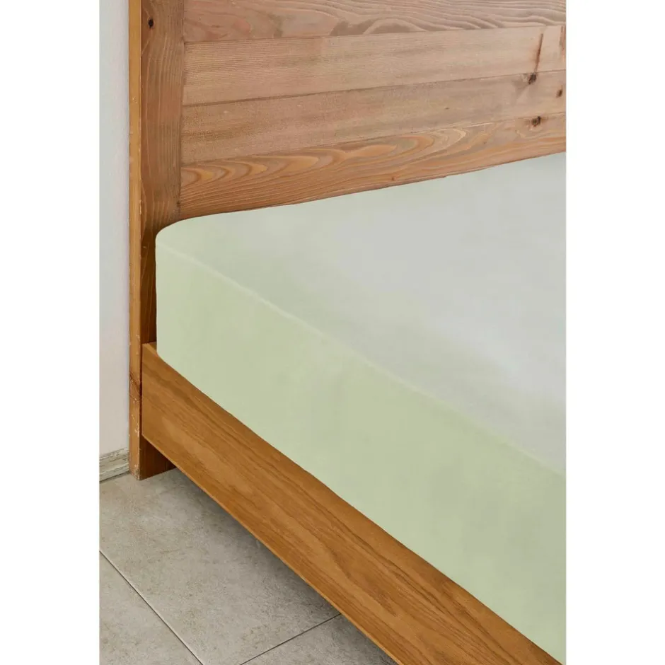 Karaca Bettlaken-Home Jersey Fitted Bettlaken Olivgrün (100x200 cm) Öko-Tex Zertifiziert Grün01