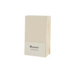 Karaca Bettlaken-Home Jersey Spannbettlaken, 180x200+30 cm, Creme