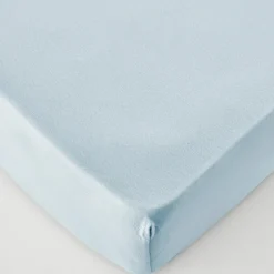 Karaca Bettlaken-Home Jersey Spannbettlaken 120x200 cm + 30 cm Öko-Tex zertifiziert Hellblau