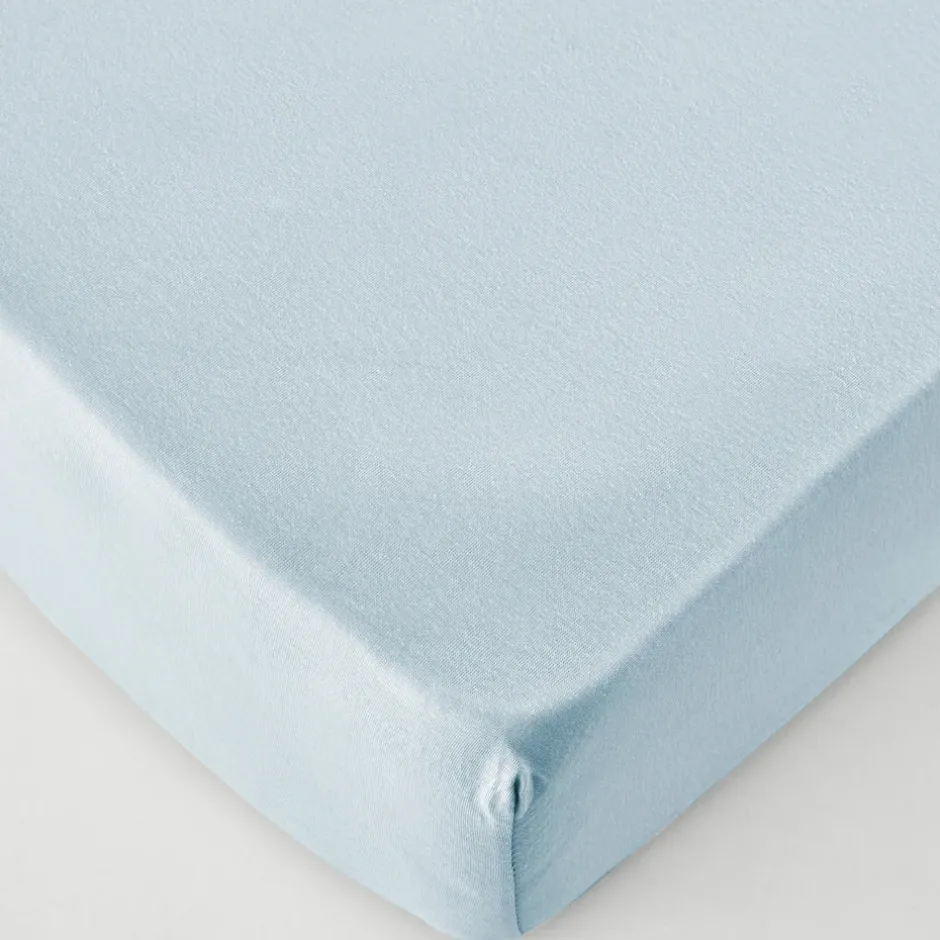Karaca Bettlaken-Home Jersey Spannbettlaken 120x200 cm + 30 cm Öko-Tex zertifiziert Hellblau