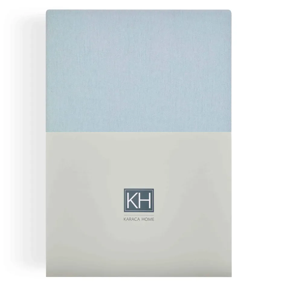 Karaca Bettlaken-Home Jersey Spannbettlaken 120x200 cm + 30 cm Öko-Tex zertifiziert Hellblau