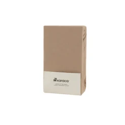 Karaca Bettlaken-Home Jersey Spannbettlaken, 180x200+30 cm, Beige Beıge