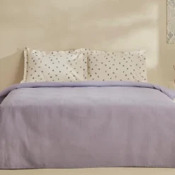 Karaca Tagesdecke Set-Home Joy Coastal 100% Baumwolle Doppelbettdecken-Set - Lila Lıla01