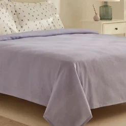 Karaca Tagesdecke Set-Home Joy Coastal 100% Baumwolle Doppelbettdecken-Set - Lila Lıla01