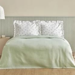 Karaca Tagesdecke Set-Home Lidya, 100% Baumwolle Doppelbett Tagesdecke Set, Grün Yeşil