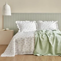 Karaca Tagesdecke Set-Home Lidya, 100% Baumwolle Doppelbett Tagesdecke Set, Grün Yeşil